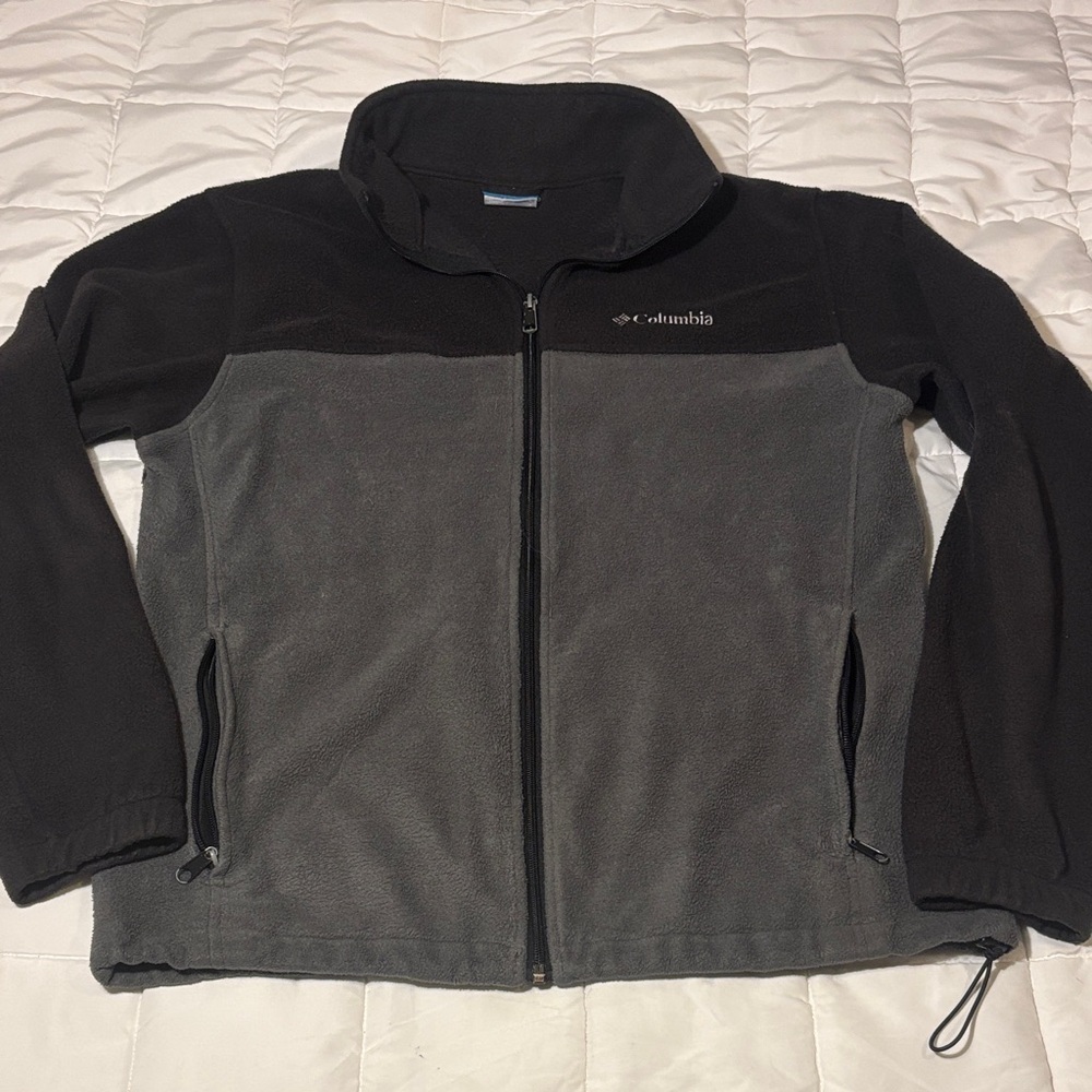 Columbia Two-Tone Fleece Full-Zip Jacket in Black and Gray